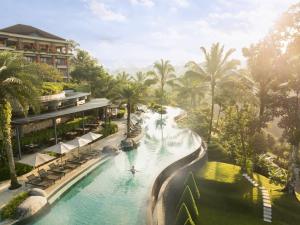 an aerial view of a swimming pool at a resort at Padma Resort Ubud in Payangan