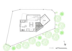 a floor plan of a house with trees at Shiki - Hakone- in Hakone