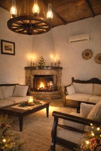 Et opholdsområde på Kitta Towerhouse - Mani Sunset Views