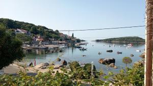 een uitzicht op een watermassa met boten erin bij Apartman Twins 2 by Villas Guide in Ðurinići +9 foto's