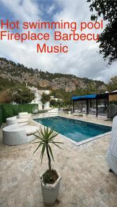 een zwembad met een potplant ernaast bij Gızlıkoyhotel in Antalya