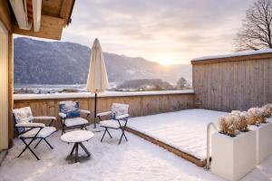 En generel udsigt til bjerge eller udsigt til bjerge taget fra chaletet