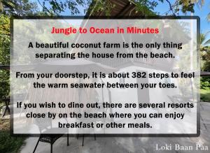 een bordje voor het strand op het strand bij Loki Baan Paa in Ko Kood