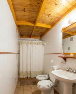 a bathroom with a toilet and a sink at Loft PetFriendly en Maipú cerca de Bodegas y Viñedos, con Jardín y Cochera in Maipú