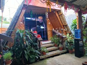 ein kleines Haus mit Pflanzen davor in der Unterkunft Daisy Food House and Inn in Maria + 5 Fotos