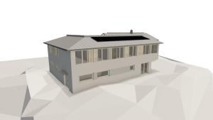 a rendering of a building on a white background at JONI Apartments Berwang in Berwang