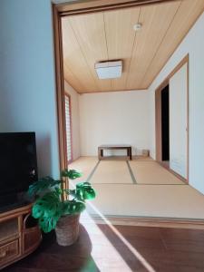 a living room with a couch and a tv at Tsurumi Green Base 2LDK in Osaka +19 photos
