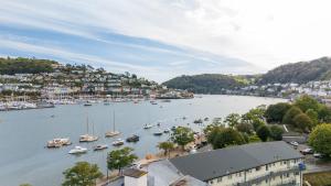 a view of a harbor with boats in the water at Mayflower Penthouse in Dartmouth