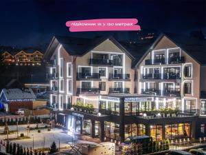 a rendering of a hotel at night at Ribas Karpaty in Bukovel