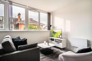 Et tv og/eller underholdning på Modern 1 Bed Apartment in Central Wrexham