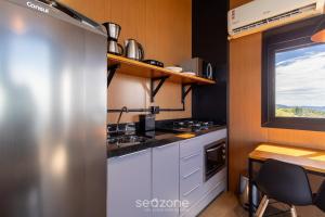 Køkken eller tekøkken på Cabana romântica com vista incrível VST040