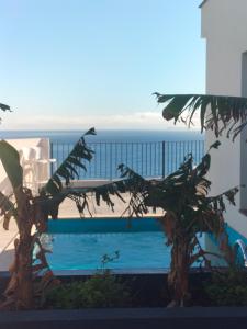 a swimming pool with a view of the ocean at Villa Atlantic Lodjadis in Gaula