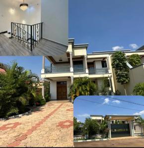 un collage de deux photos d'une maison dans l'établissement Peace Haven Apartment, 