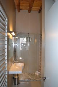 un baño con lavabo y ducha en Porta 22 Charme&Relax, en Bérgamo 22 fotos más
