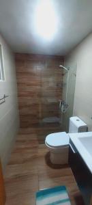 un bagno con wc, doccia e lavandino di Cozy & Charming a Santo Domingo Altre 6 foto