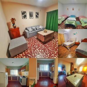 un collage de quatre photos d'une pièce dans l'établissement Casa Centrica 2 habitaciones con Cochera SL Cap, à San Luis