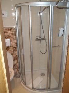 y baño con ducha y aseo. en Apartment 216 NiM Vučko, en Jahorina