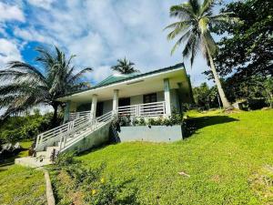 a house with a palm tree and a grass yard at The PineHill Farm in Tanay