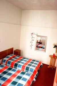a bedroom with a bed and a mirror at Gran Hotel in Arequipa