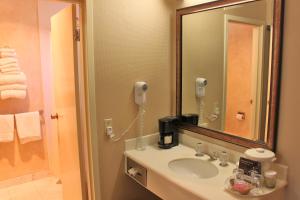 a bathroom with a sink and a mirror at Columbus Inn in San Francisco