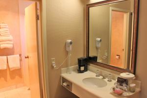 uma casa de banho com um lavatório e um espelho em Columbus Inn em São Francisco