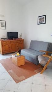 een woonkamer met een bank en een salontafel bij Apartment Ana in Kali +49 foto's