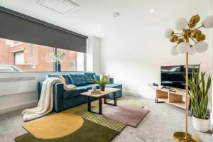 Et opholdsområde på Modern Studio Apartment in Central Rotherham