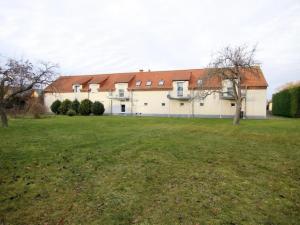 a large white house with a grass yard at Apartment Urlaubszuhause by Interhome in Naundorf +14 photos