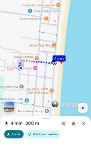 uno screenshot di un cellulare con una mappa di Loft 04 na Praia Brava a Itajaí