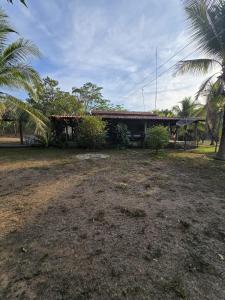 a house with a palm tree and a yard at RECANTO DO SABIÁ in Carolina