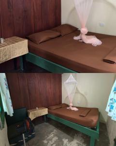2 foto di un letto in una camera di Casa Mamré a Cahuita Altre 23 foto