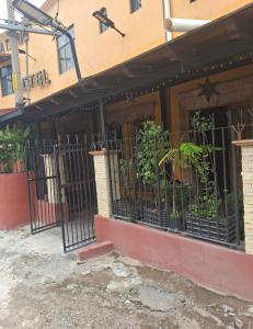 een hek voor een gebouw met planten bij Hotel planetario in San Miguel de Allende