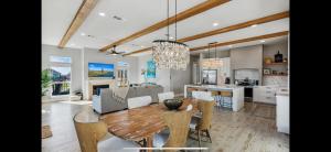 a dining room and kitchen with a table and chairs at Perfect Beach Getaway Home! in Crystal Beach