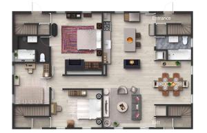 a rendering of a floor plan of a house at The Return to Self - Walk to Historic Downtown in Warren
