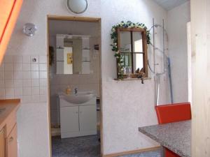 a bathroom with a sink and a mirror at Apartment Spree Idyll by Interhome in Lübbenau