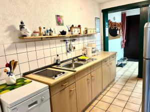 a kitchen with a sink and a counter at Apartment Spitzwegerich by Interhome in Kappe