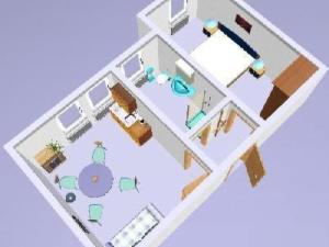 a rendering of a living room at Apartment Saydaer Höhe by Interhome in Sayda +4 photos