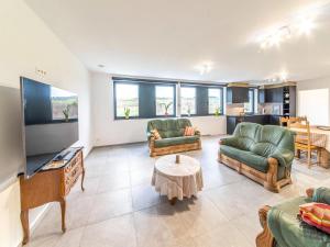 TV a/nebo společenská místnost v ubytování Modern apartment in Forrières with pool