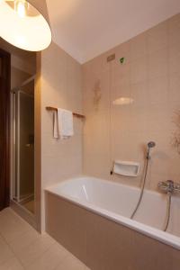 a bathroom with a bath tub and a shower at Toti Apartment in Udine