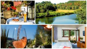 a collage of photos with a view of a river at Sleep and Go in Minden