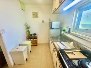 a small kitchen with a sink and a stove at FujiteraCanvas201 in Gotemba