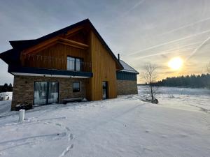 Ubytování u Vydřího mostu om vinteren