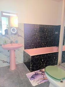 Koupelna v ubytování Charmant F1 près tramway et plage