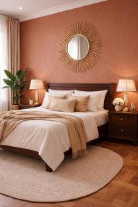 En eller flere senge i et værelse på Mountain View Group Stay