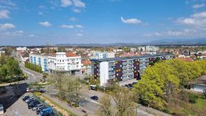an aerial view of a city with buildings and cars at Traumhaftes Studio in Top Lage! in Saint-Louis