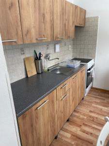 Nhà bếp/bếp nhỏ tại Malý apartmán na Šumavě