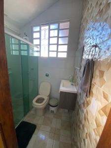 Koupelna v ubytování Kitnet Centro da Cidade