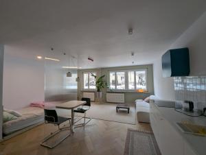 Et opholdsområde på Rakietników vintage condo