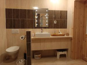 Koupelna v ubytování Apartmány Gabriela