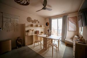 a room with a table and chairs and a couch at trekløveren in Covington +28 photos